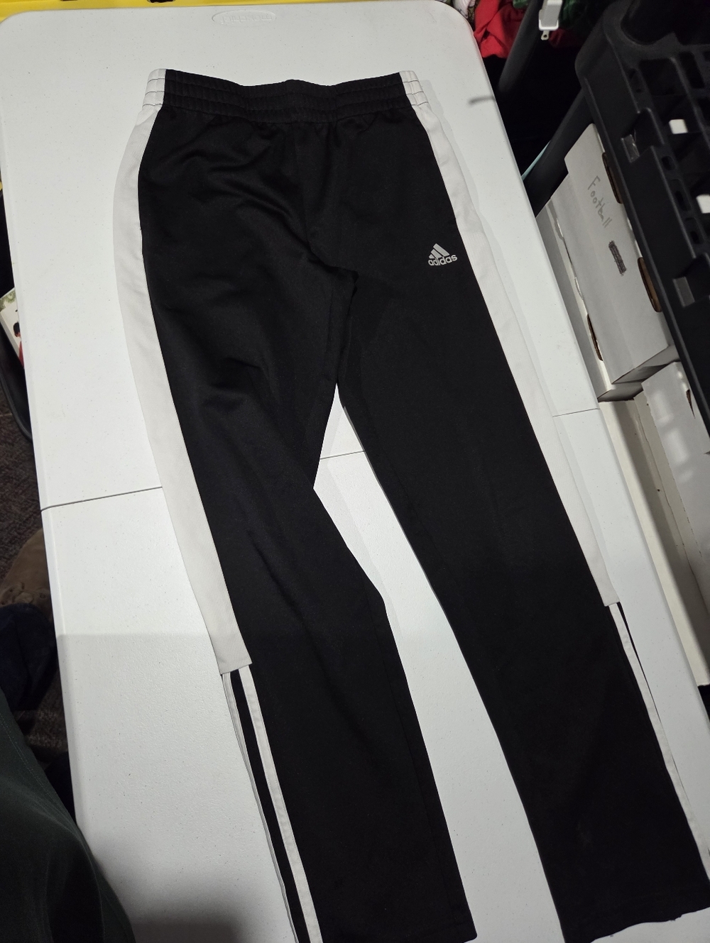 Adidas Black Track Pants with White Side Panels